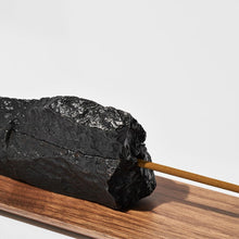 Load image into Gallery viewer, Bronze Incense Stand with Walnut Tray - Black